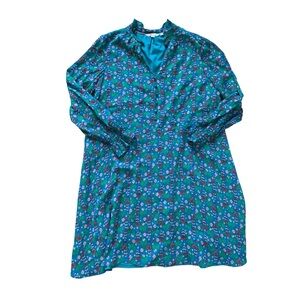 Boden Blue Cecelia Patterned Long Sleeve Dress 14